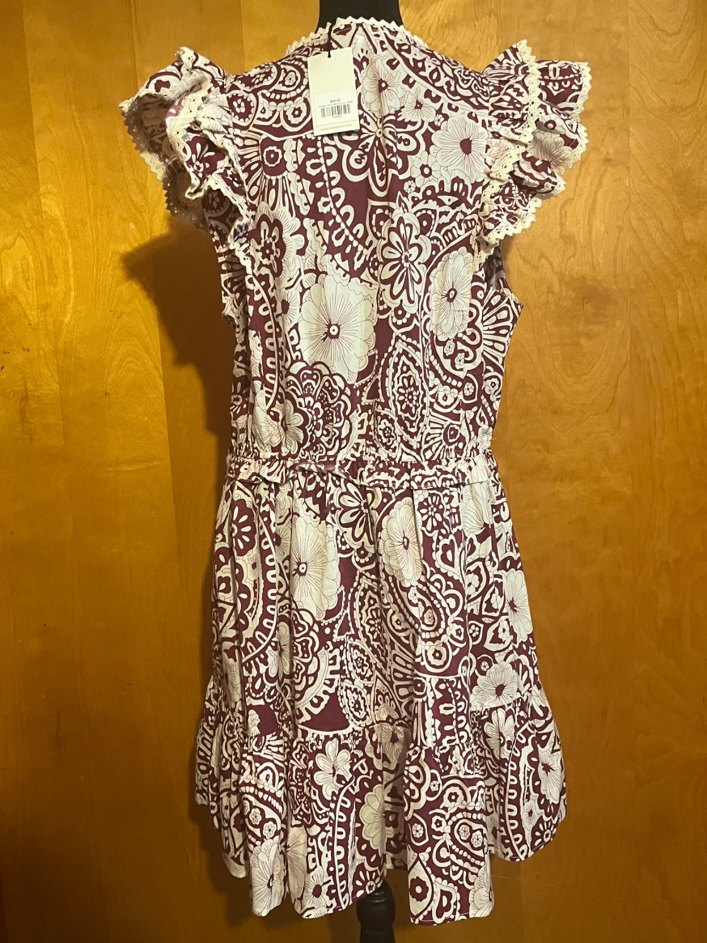 Avara NWT XXL Maren Floral Tiered Mini Dress in Plum and White - Picture 4 of 5